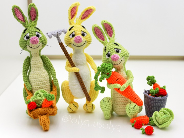 Rabbit the farmer Crochet Pattern Amigurumi (Easter Bunny)