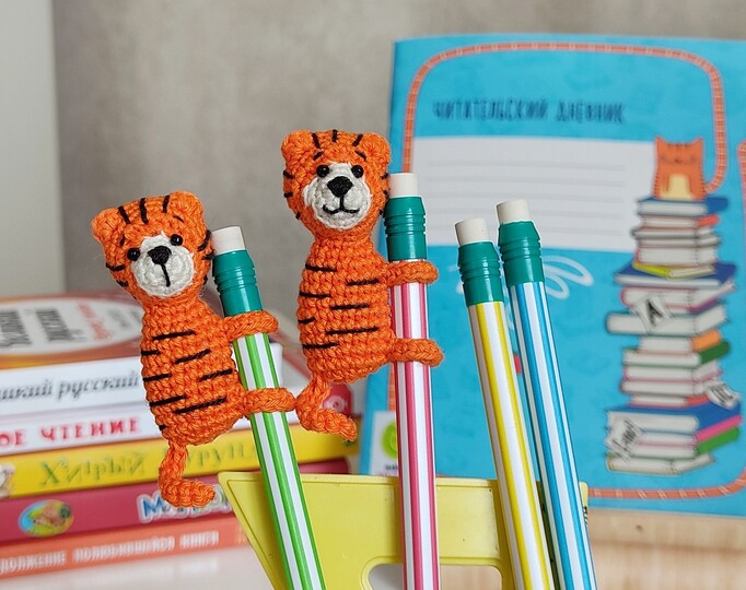 The Tiny Tiger Pencil Topper Amigurumi Crochet Pattern