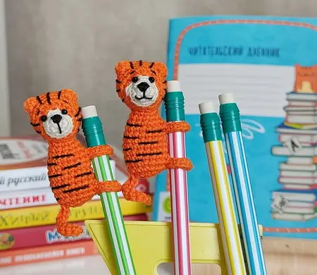The Tiny Tiger Pencil Topper Amigurumi Crochet Pattern