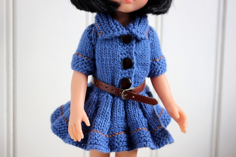 12-inch Dolls Jean Dress Knitting Pattern