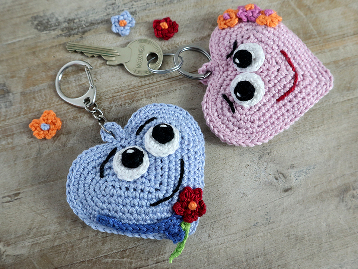 Bag Charms Key Chains Sweet Hearts Crochet Pattern