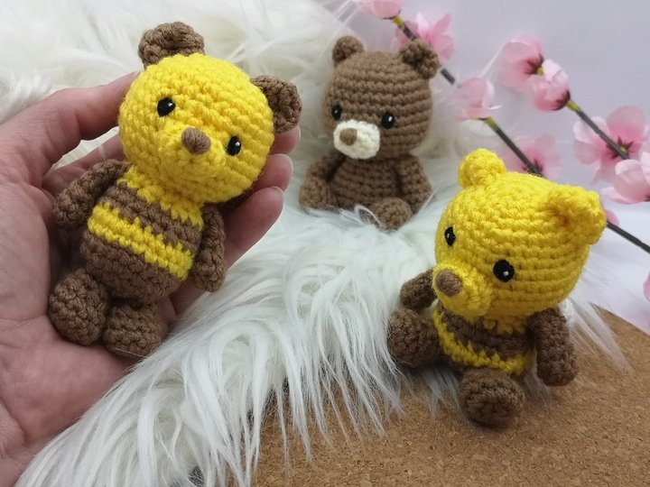 Bee-Teddy easy crochet pattern