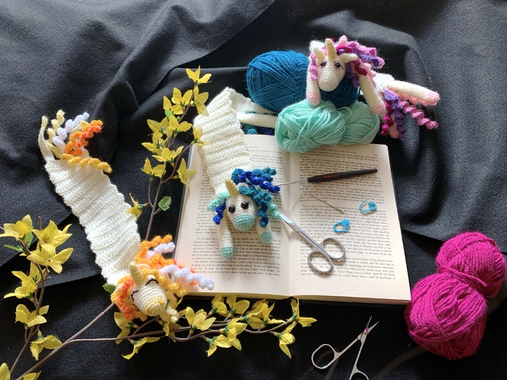 Bookmark unicorn crochet pattern