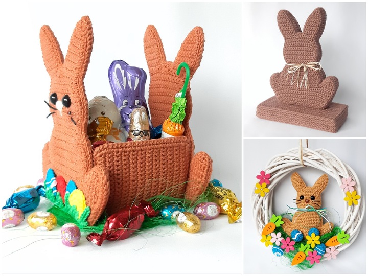 Bunny basket 3 in 1 crochet pattern
