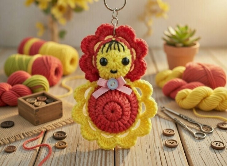 Crochet Doll Money Bag Keychain Pattern