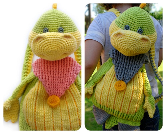 Crochet pattern Backpack Dino