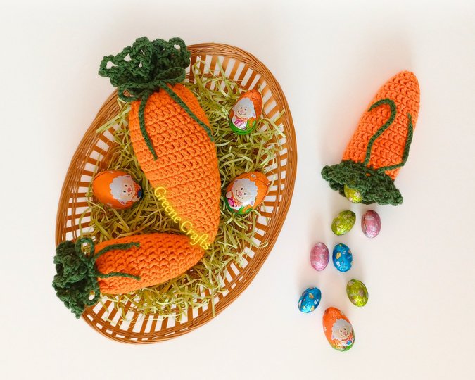 Crochet Pattern Carrot Treat Bag Easy Easter Crochet Project