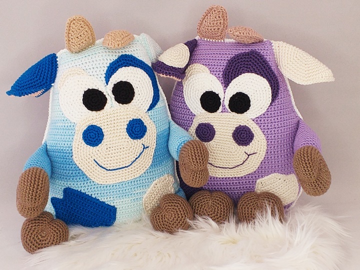 Crochet Pattern Cow Pillow