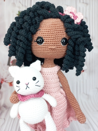 Crochet pattern doll Amigurumi doll Layla and Cat