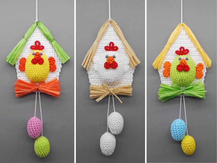Crochet pattern Easter decor hen house