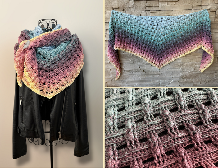 Crochet Pattern Flat Triangular Scarf Diopatra