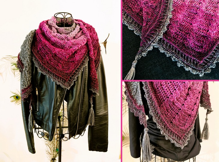 Crochet Pattern Flat Triangular Scarf Dione