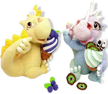 Crochet Pattern Ice Dragon Sophia
