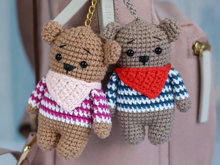 Crochet Pattern Little Teddy Bear Keychain