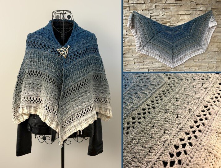 Crochet Pattern Pentagonal Scarf Koria