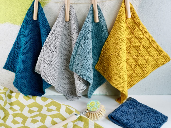 Dishcloths Scandi 5 easy patterns to knit