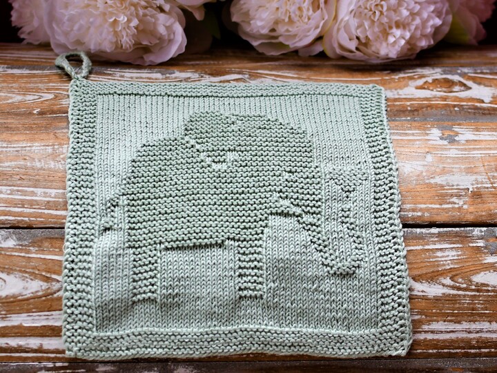 Knitting Pattern Washcloth Elo Elephant easy