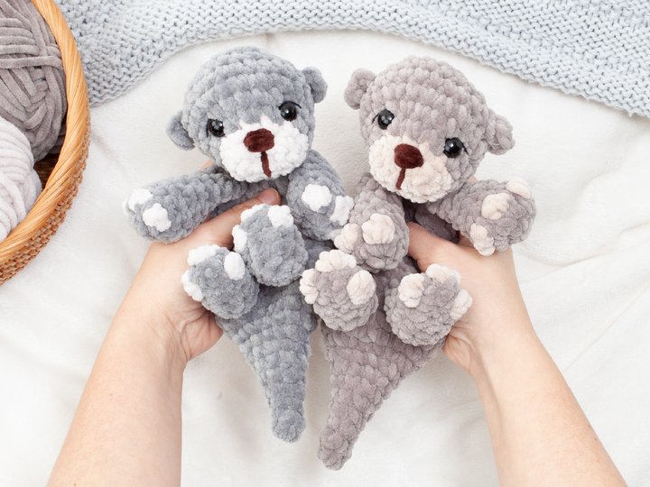 Otter Lovey Crochet Pattern PDF, No Sew Snuggler