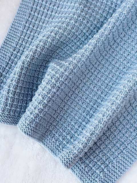 Seersucker Baby Blanket Knitting Pattern by Woolture