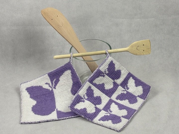 Butterfly Chef Pot Holders A Double-Sided Knitting Pattern