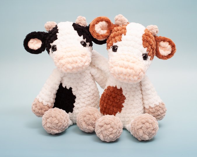 Cow crochet pattern, cow plushie crochet pattern