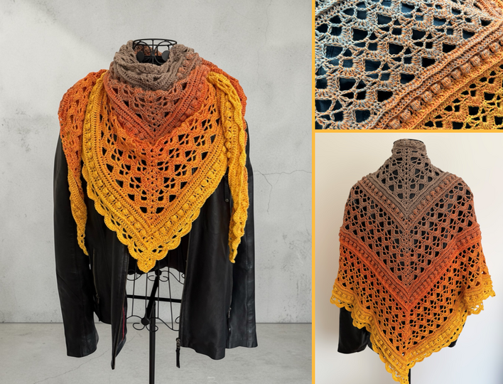 Crochet Pattern Triangular Scarf Isaia