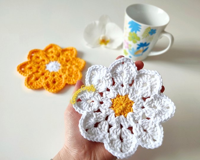 Daisy Coasters Beginner-friendly Crochet Pattern