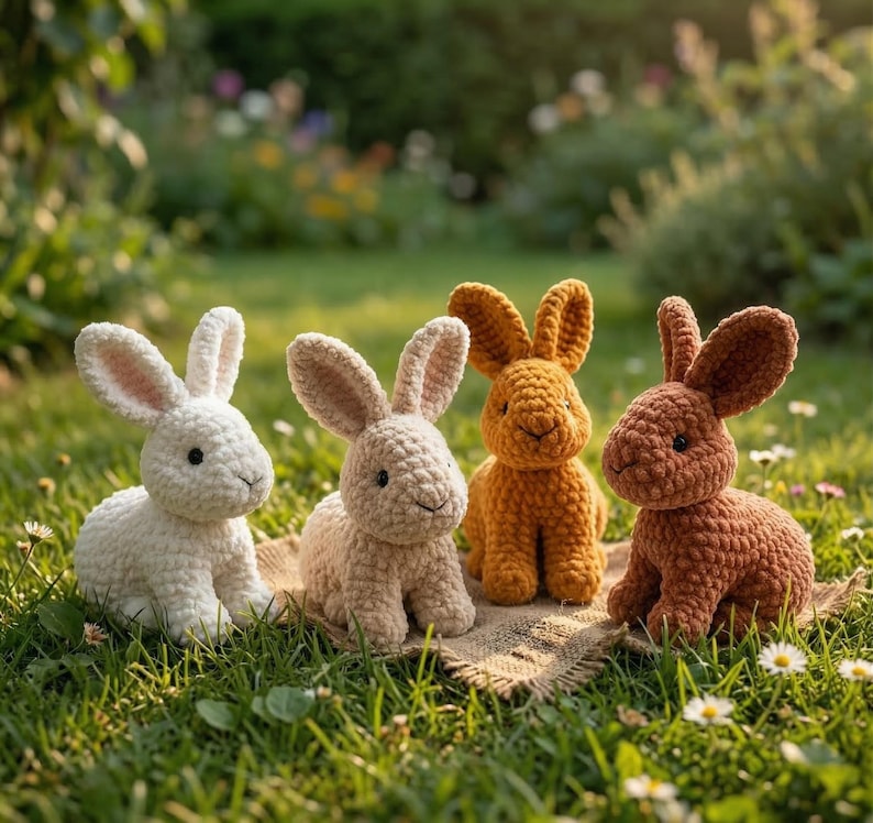 Rabbit Crochet Pattern, Mini Bunny Amigurumi Pattern