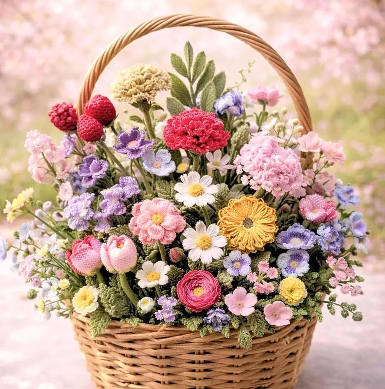 Crochet Flower Bouquet PATTERN Bundle 35 Floral Designs
