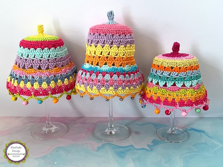 Crochet Pattern Lampshade for Wine Glass, Table