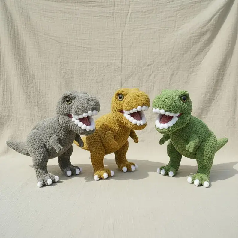 Crochet T-Rex Pattern, Easy Dinosaur Amigurumi