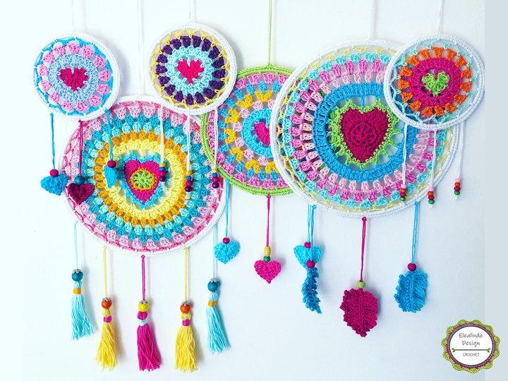 Heart Dreamcatcher Crochet Pattern wall decor