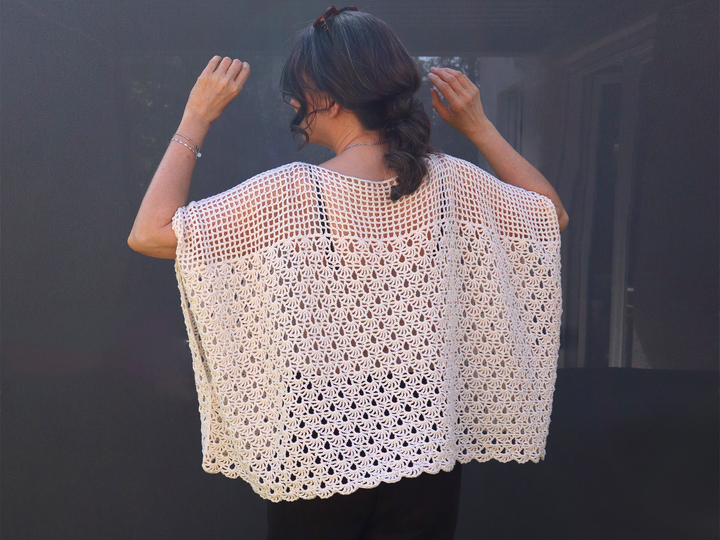 Oversize Crochet Shirt Fabienne Airy Poncho-Style Top