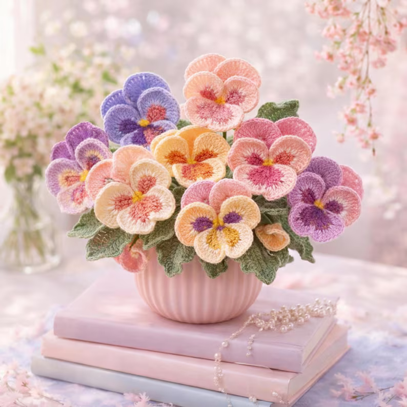 Pansy Flower Crochet Pattern