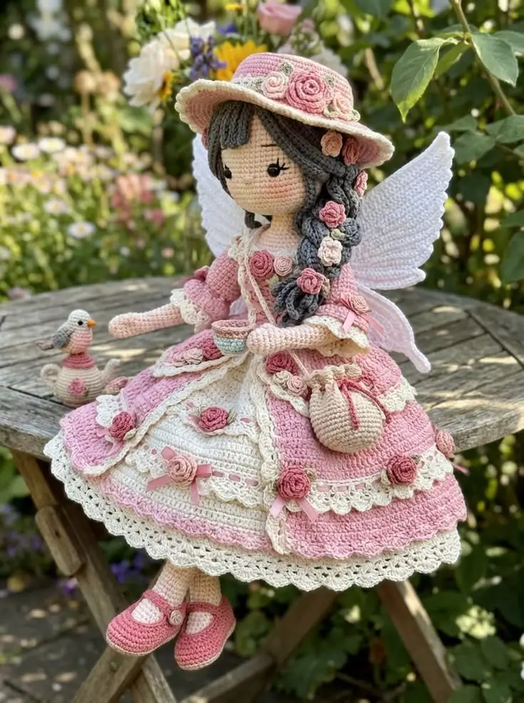 Braided Rose Princess Doll Free Crochet Pattern