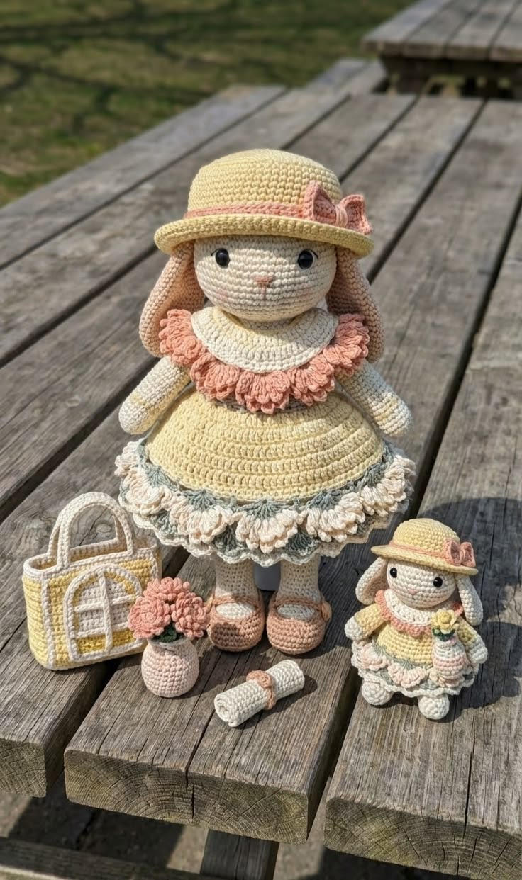 Chrysanthemum Sugar-Window Bunny – Crochet