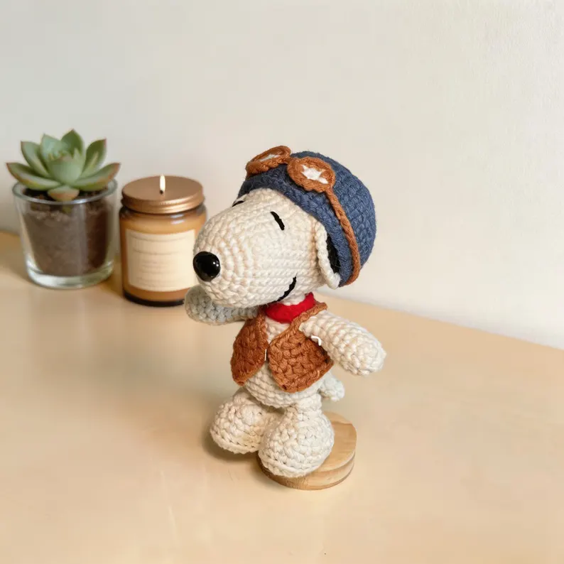 Crochet Aviator Snoopy inspired Plush