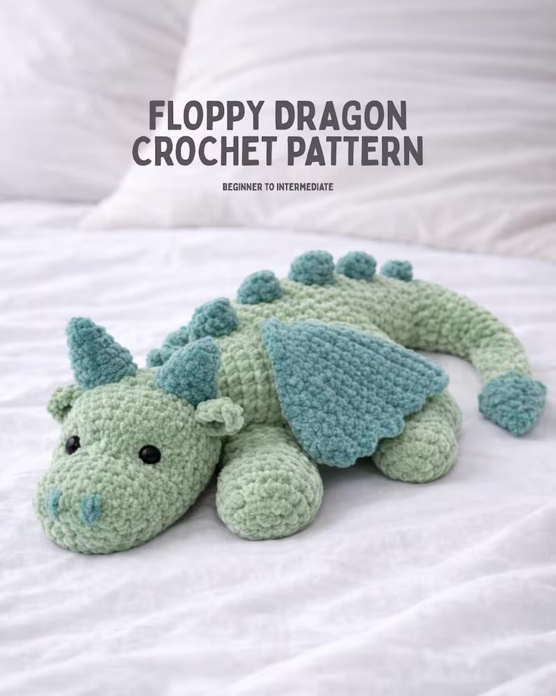 Crochet Floppy Dragon Plushy
