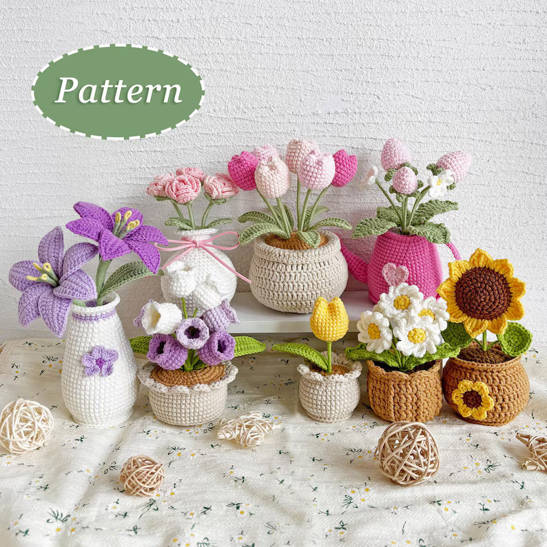 Crochet Flowers Pattern Bundle