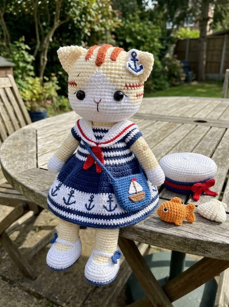 Crochet Tutorial Sailor Cat Free Crochet Pattern