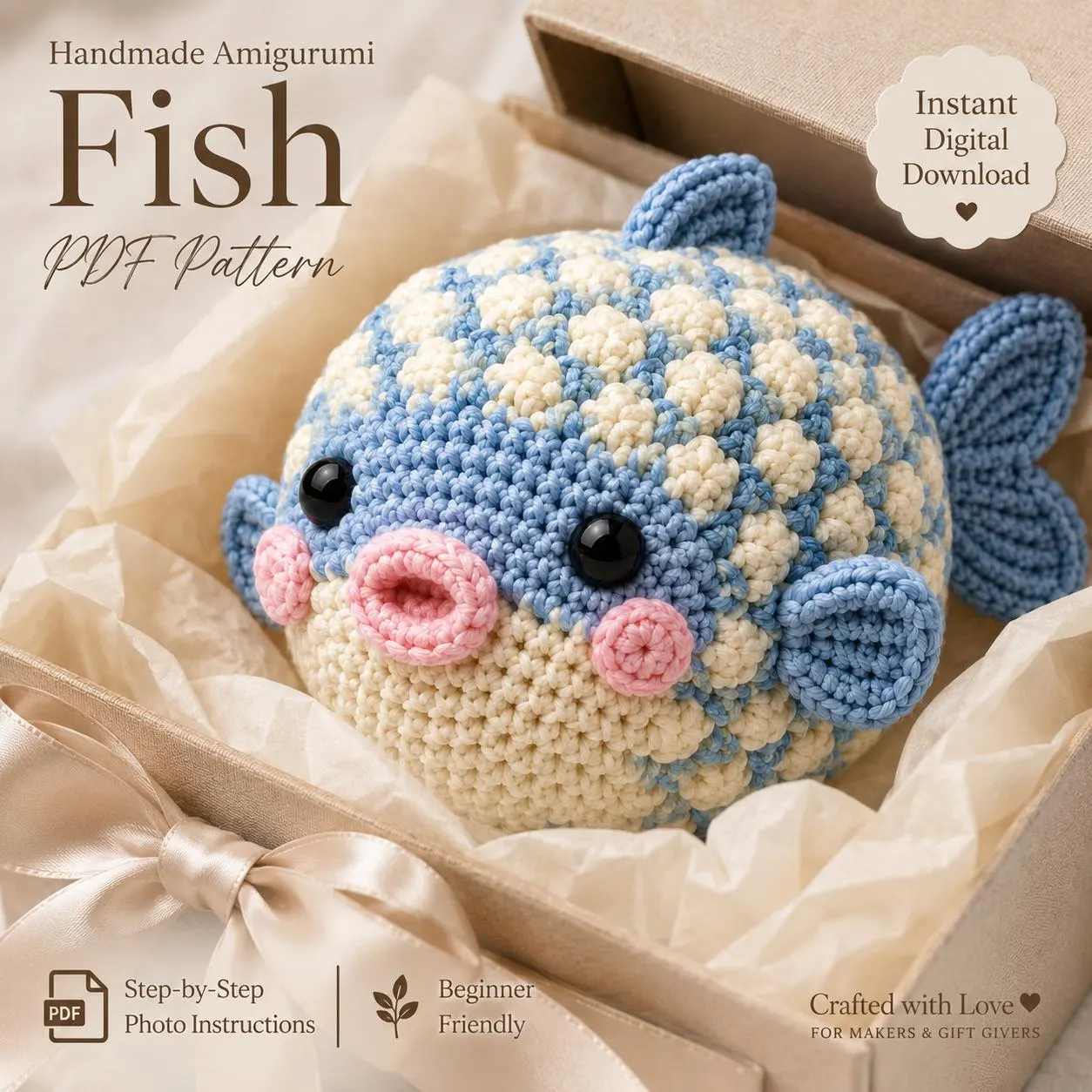 Cute Crochet Puffer Fish Amigurumi Pattern