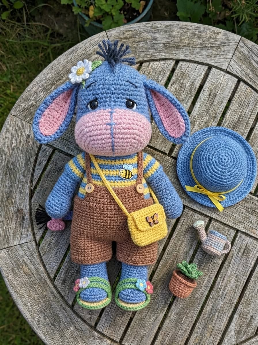 Eeyore Daisy Garden Overall Doll Free Crochet Pattern