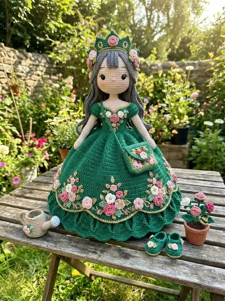 Emerald Garden Queen Doll Free Crochet Pattern