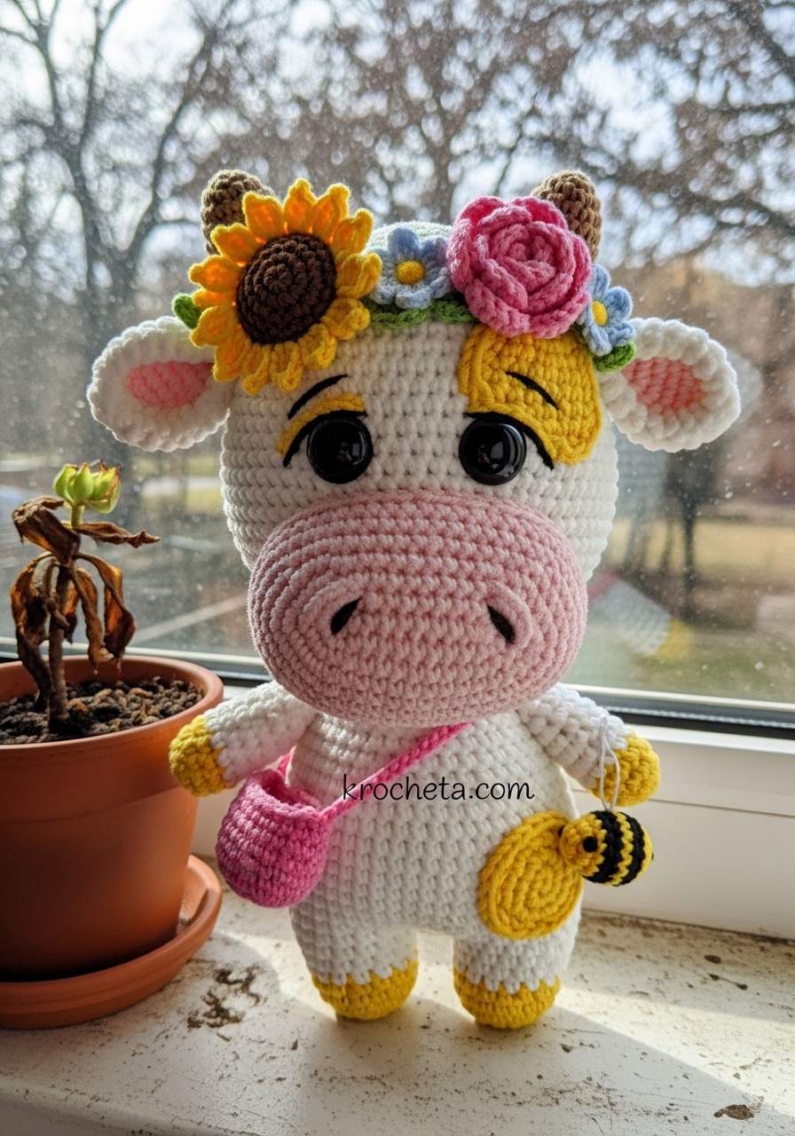 Flora the Meadow Cow A Professional Amigurumi Pattern for Plush Chenille