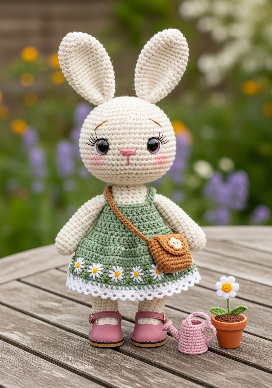 How to Crochet a Bonnie the Blossom Bunny Cottagecore Doll