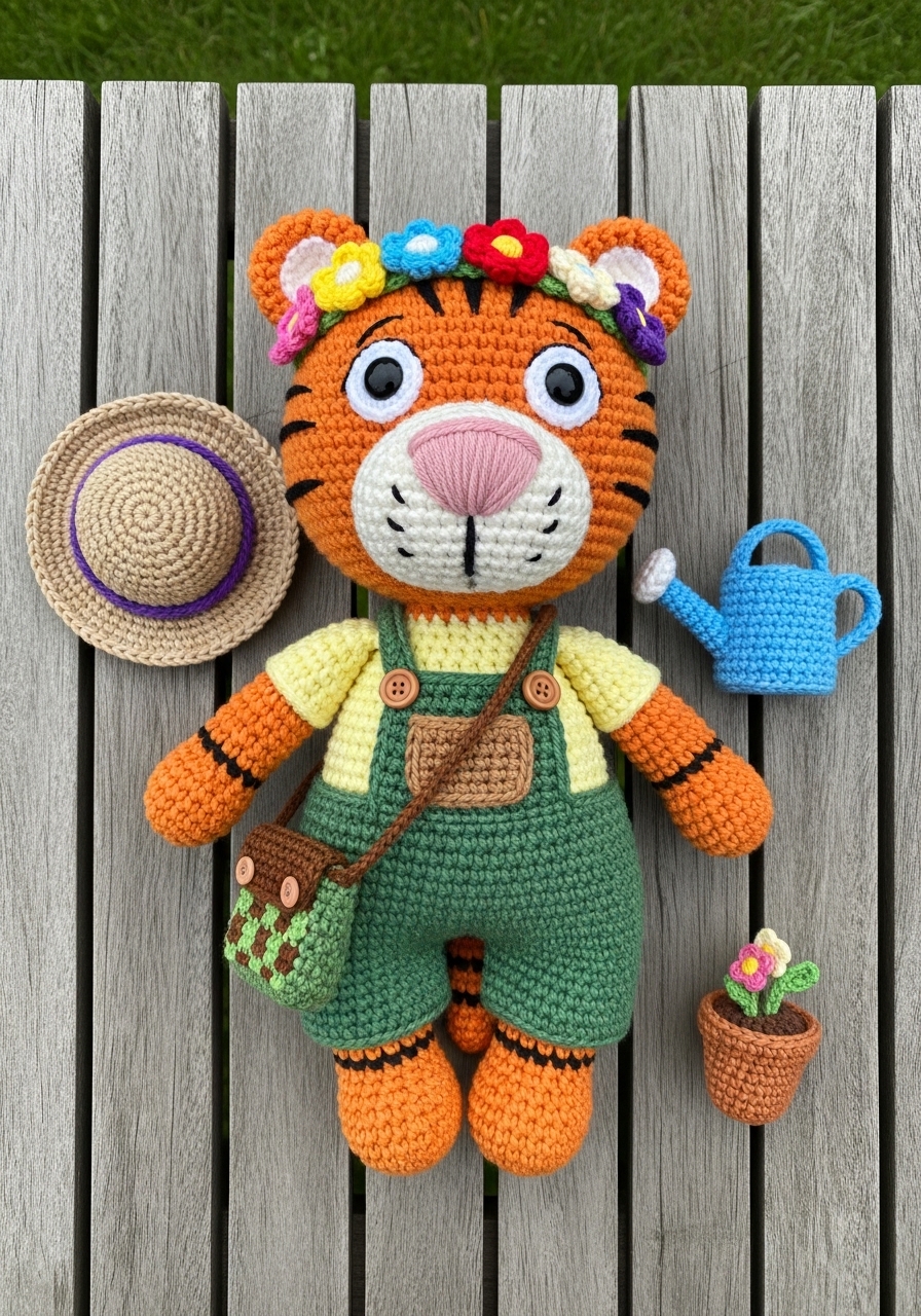 How to Crochet a Toby the Tiger Garden Doll