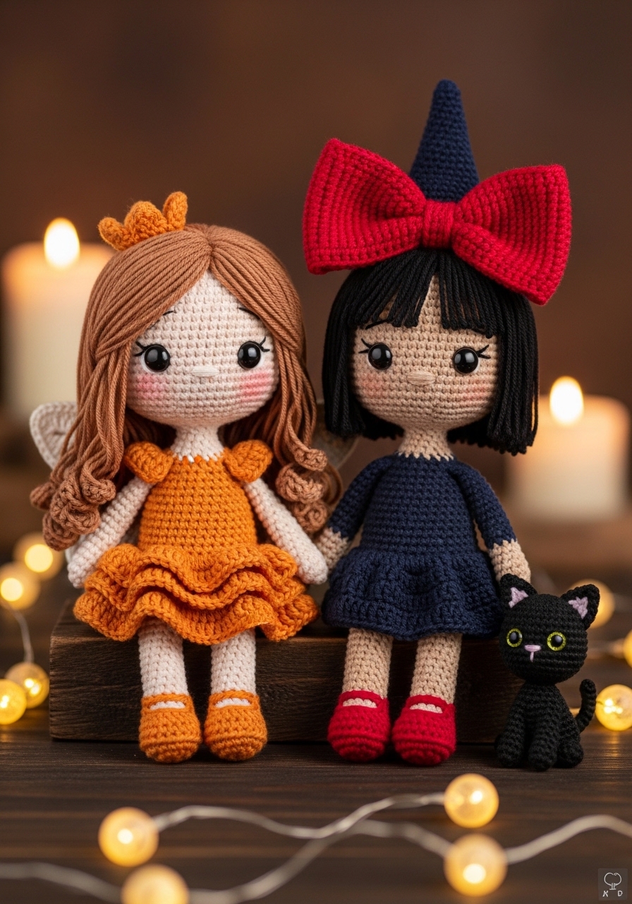 How to Crochet a Woodland Fairy & Little Witch Doll Set