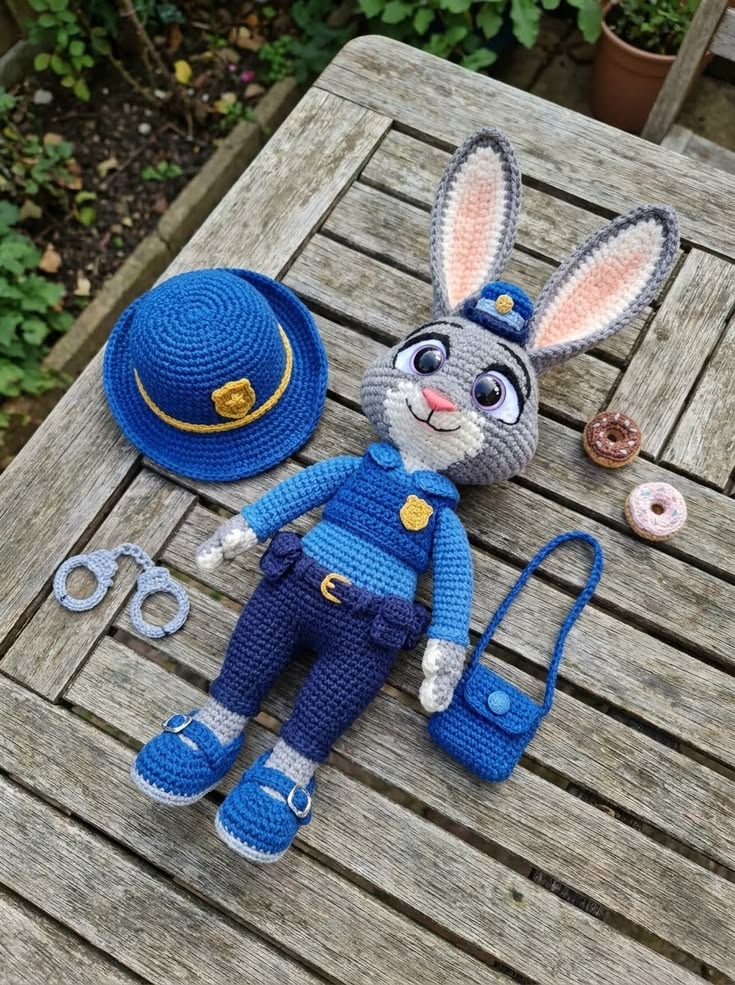 Judy Hopps Police Bunny Amigurumi Doll Free Crochet Pattern