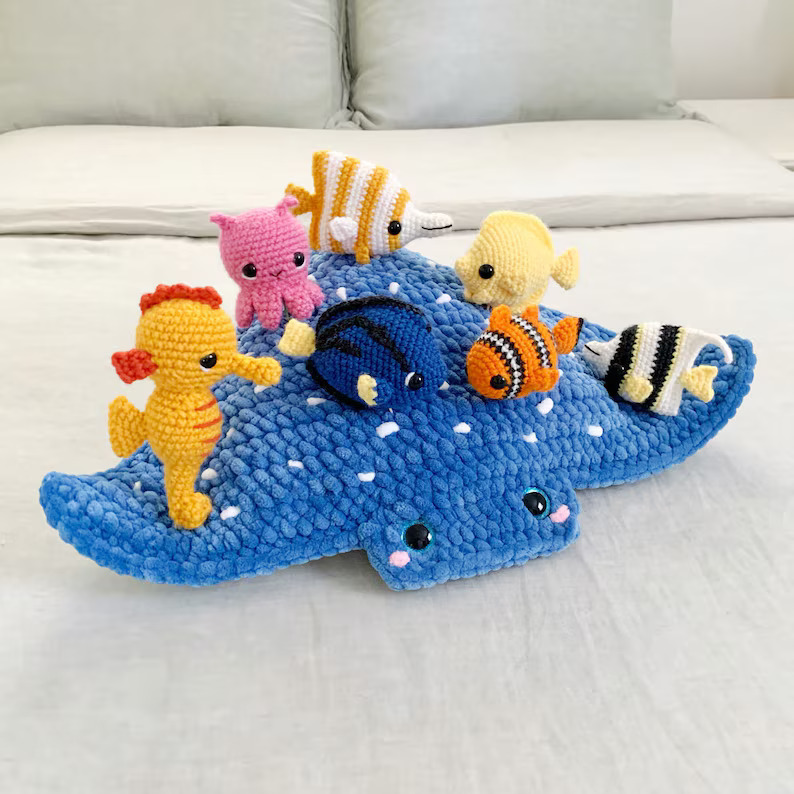 PATTERN PACK Mega Ray and 7 Sea Friends Patterns