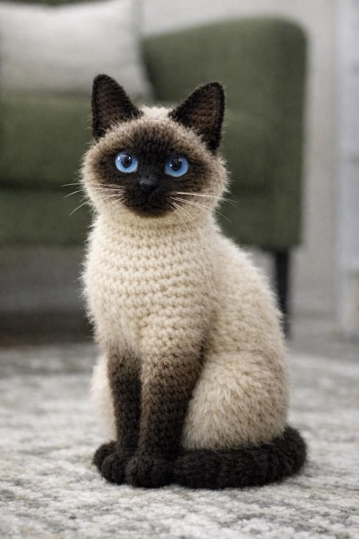 Realistic Siamese Cat Crochet Pattern